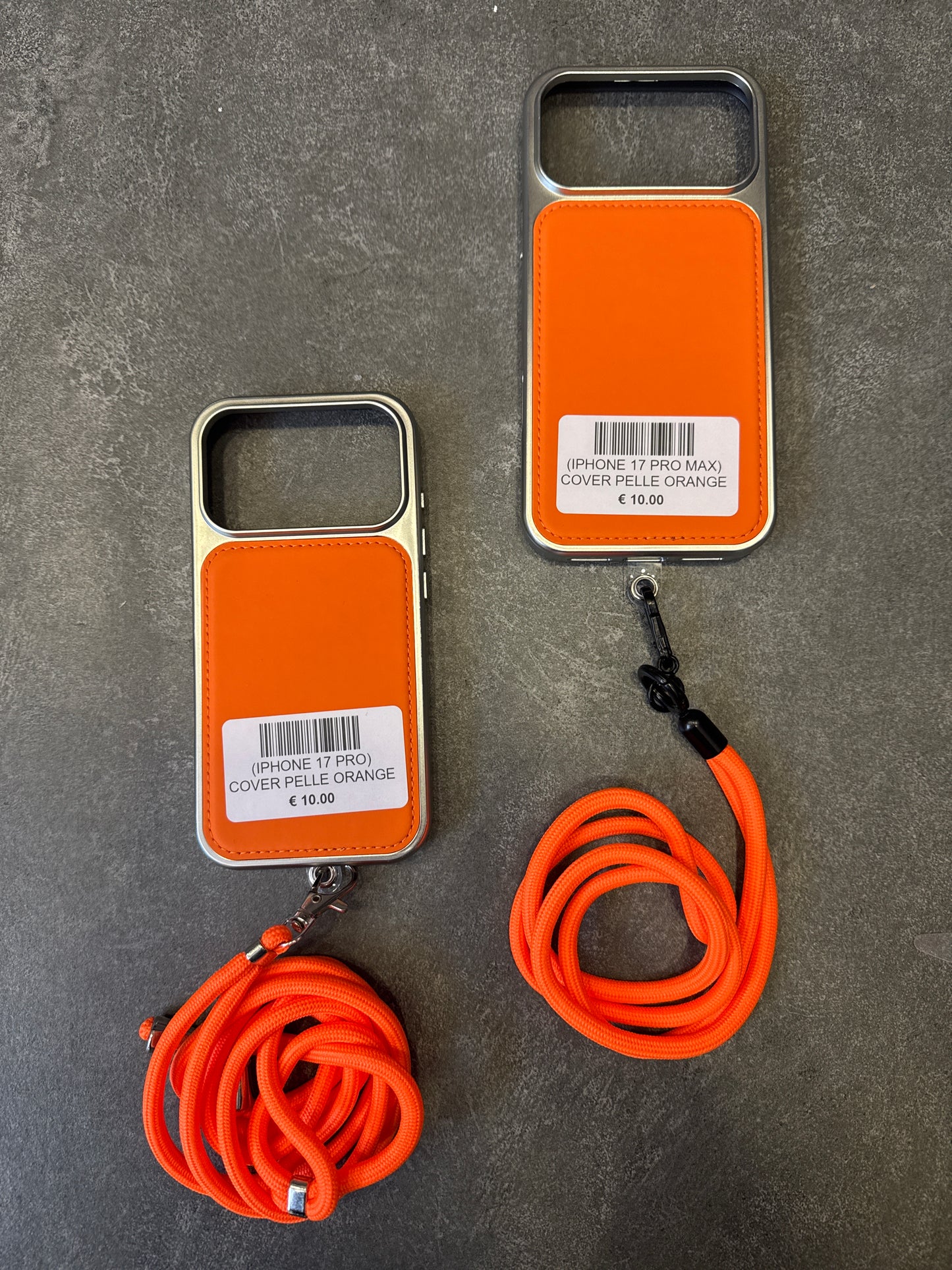 KIT BUNDLE COVER PELLE ORANGE METALLO + LACCIO