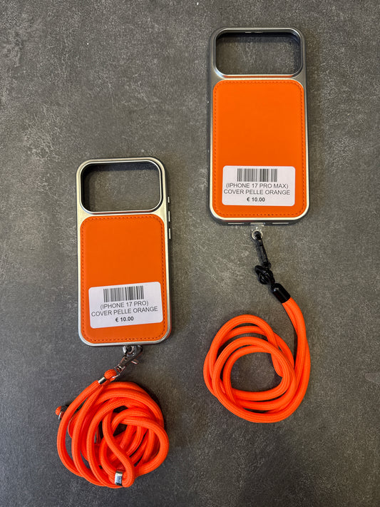 KIT BUNDLE COVER PELLE ORANGE METALLO + LACCIO